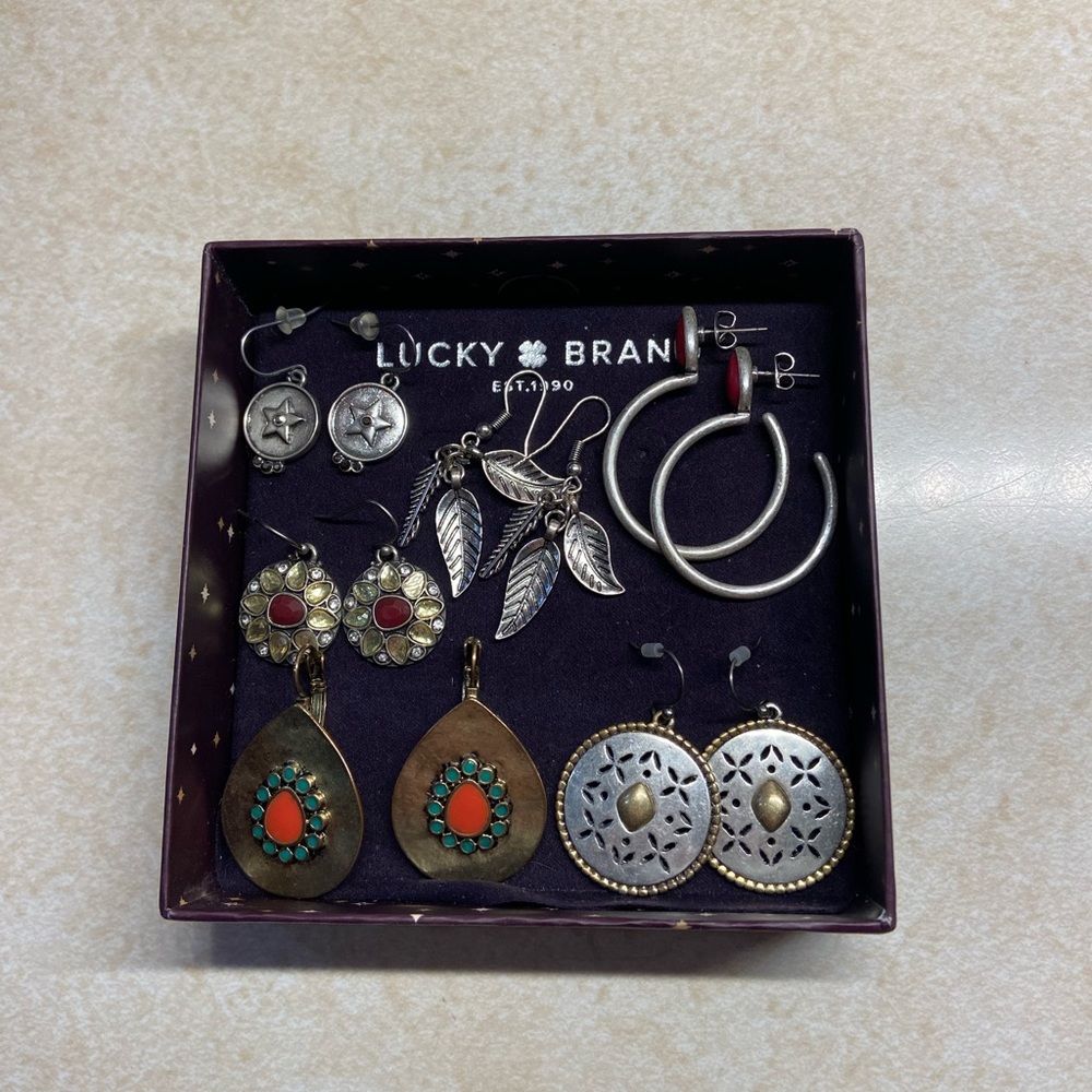 (6) pairs of Lucky Brand Earrings - Selling as a Lot